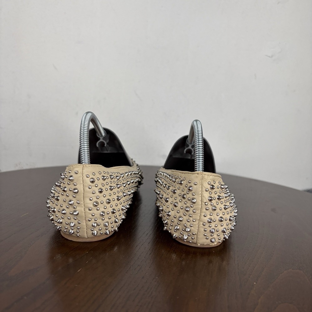 Jeffrey Campbell Martini Loafer Shoes Women's 7.5 Nude Studded Spiked Flats - Picture 5 of 16